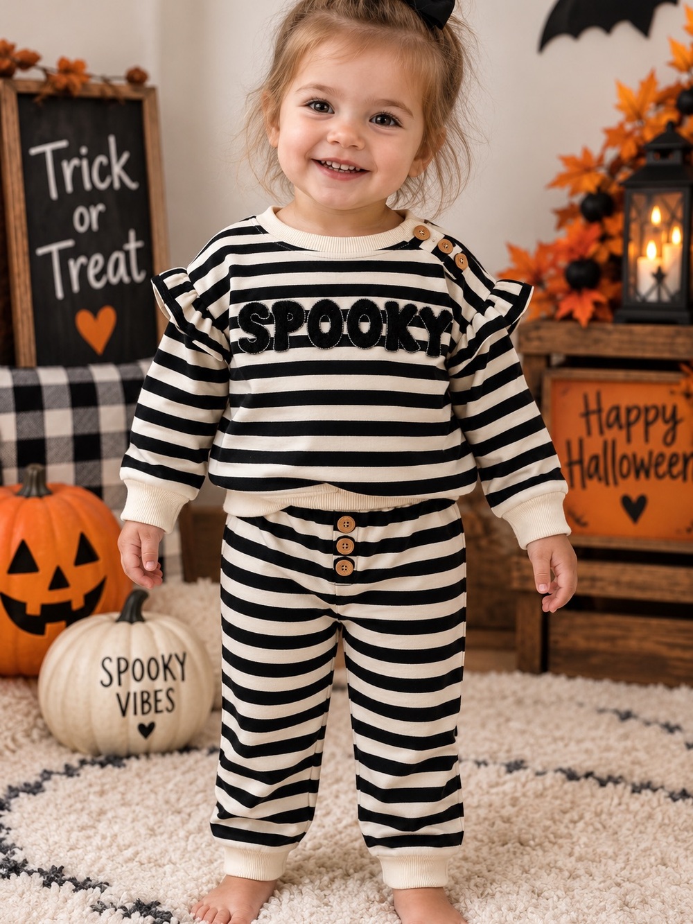 NWT Jessica Simpson Baby Girl Spooky Halloween 2-Piece Outfit 24M 🎃🖤